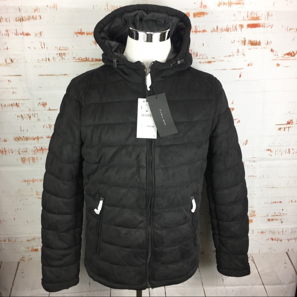 NWT Zara Faux Suede Puffer Jacket Choose Sz/Color